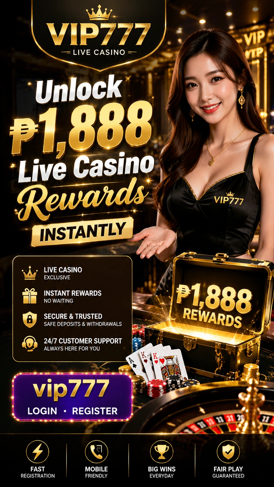 VIP77 live casino mobile-friendly table preview