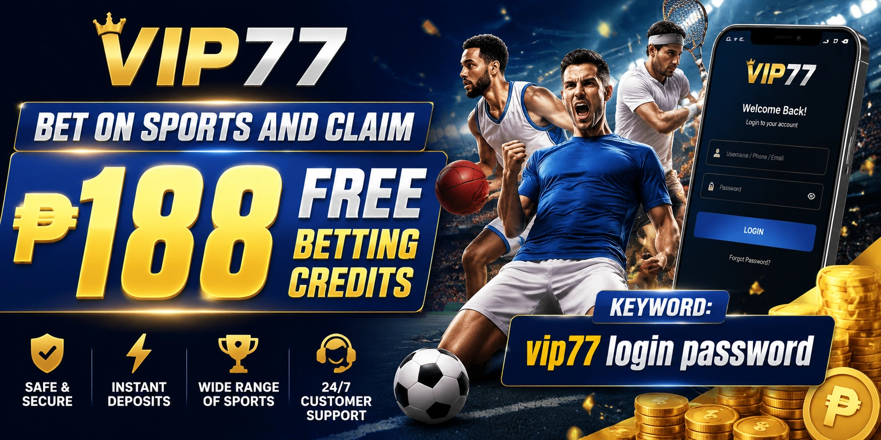 Mobile sports betting interface for Filipino users on VIP77